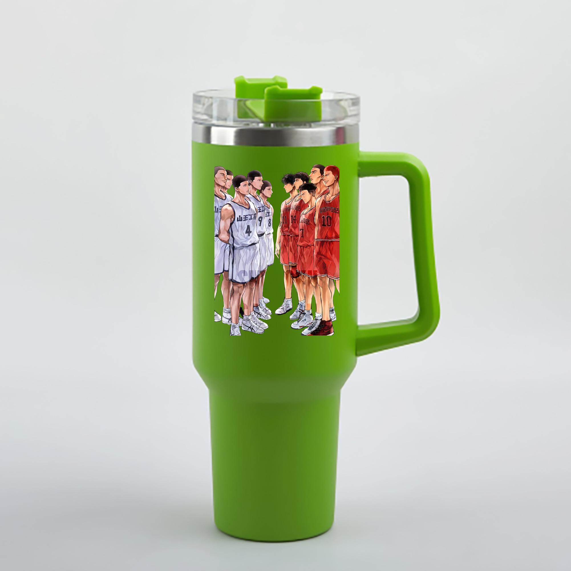 （画像用） SLAM DUNK／スラムダンク 1200mL車用タンブラー - クリスタルステッカー（プラスチックストロー付き）